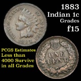1883 Indian Cent 1c Grades f+