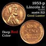 1953-p Lincoln Cent 1c Grades Choice Unc RD