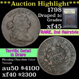***Auction Highlight*** 1798 Draped Bust Large Cent 1c Graded xf+ by USCG (fc)