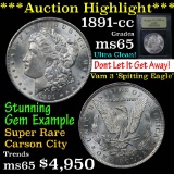 ***Auction Highlight*** 1891-cc Morgan Dollar $1 Graded Gem Unc by USCG (fc)