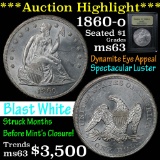 ***Auction Highlight*** 1860-o Seated Liberty Dollar $1 Graded Select Unc by USCG Well struck (fc)