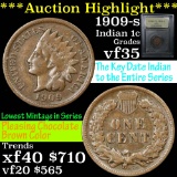 ***Auction Highlight*** 1909-s Indian Cent 1c Graded vf++ by USCG (fc)