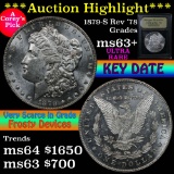 ***Auction Highlight*** 1879-s Rev '78 Morgan Dollar $1 Graded Select+ Unc by USCG (fc)
