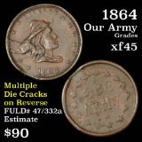 1864 Our Army Fuld #47/332A Civil War Token Grades xf+