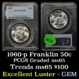 PCGS 1960-p Franklin Half Dollar 50c Graded ms65 By PCGS