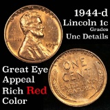 1944-d Lincoln Cent 1c Grades Unc Details