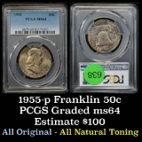 PCGS 1955-p Franklin Half Dollar 50c Graded ms64 By PCGS