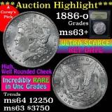 ***Auction Highlight*** Key date 1886-o Morgan $1 Graded Select+ Unc By USCG Ultra scarce (fc)