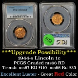 PCGS 1944-s Lincoln Cent 1c Graded ms66 rd By PCGS