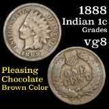 1888 Indian Cent 1c Grades vg, very good