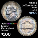 Key date to the series 1950-d Jefferson Nickel 5c Grades GEM+ Unc