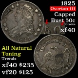 1825 Capped Bust Half Dollar 50c Grades xf (fc)