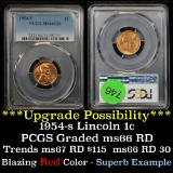 PCGS 1954-s Lincoln Cent 1c Graded ms66 rd By PCGS