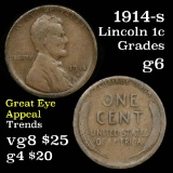 1914-s Lincoln Cent 1c Grades g+