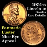 1951-s Lincoln Cent 1c Grades Unc Details