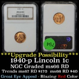 NGC 1940-p Lincoln Cent 1c Graded ms66 rd By NGC