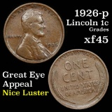 1926-p Lincoln Cent 1c Grades xf+