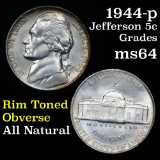 1944-p Jefferson Nickel 5c Grades Choice Unc