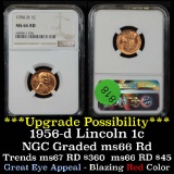 NGC 1956-d Lincoln Cent 1c Graded ms66 rd By NGC