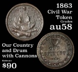 1863 Our Country Fuld #352A/231 Civil War Token Fuld #352a/231 Grades Choice AU/BU Slider