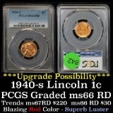 PCGS 1940-s Lincoln Cent 1c Graded ms66 rd By PCGS