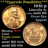 1941-p Lincoln Cent 1c Grades GEM+ Unc RD