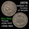 1874 Indian Cent 1c Grades xf details