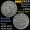 1824 Coronet Head Large Cent 1c Grades vf++ (fc)