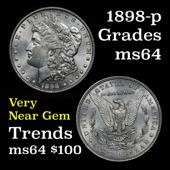 1898-p Morgan Dollar $1 Grades Choice Unc