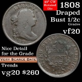 1808 Draped Bust Half Cent 1/2c Grades vf, very fine (fc)