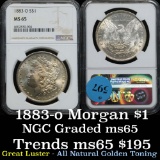 NGC 1883-o Morgan Dollar $1 Graded ms65 by NGC
