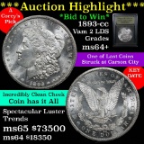 ***Auction Highlight*** 1893-cc Vam 2 LDS  Morgan Dollar $1 Graded Choice+ Unc by USCG (fc)