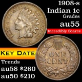 1908-s Indian Cent 1c Grades Choice AU (fc)