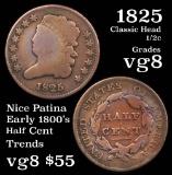 1825 Classic Head half cent 1/2c Grades vg, very good