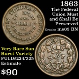 1863 Civil War Token Grades Select Unc BN