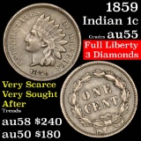 1859 Indian Cent 1c Grades Choice AU (fc)