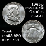 1961-p Franklin Half Dollar 50c Grades Choice+ Unc