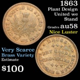 RARE c.1863 Civil War Token Struck on Brass Grades Choice AU/BU Slider