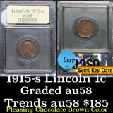1915-s Lincoln Cent 1c Graded Choice AU/BU Slider by USCG (fc)