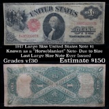 1917 Large Size United States Note $1 Grades vf+