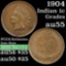 1904 Indian Cent 1c Grades Choice AU