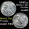 1942-p Walking Liberty Half Dollar 50c Grades Select Unc