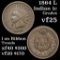 1864 L Indian Cent 1c Grades vf+