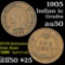 1905 Indian Cent 1c Grades AU, Almost Unc