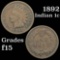 1892 Indian Cent 1c Grades f+