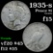 1935-s Peace Dollar $1 Grades f+