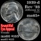 1939-d Rev '38 Jefferson Nickel 5c Grades GEM+ Unc