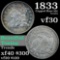 1833 Capped Bust Dime 10c Grades vf++