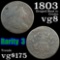 1803 Draped Bust Large Cent 1c Grades vg, very good