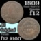 1809 Classic Head half cent 1/2c Grades f, fine